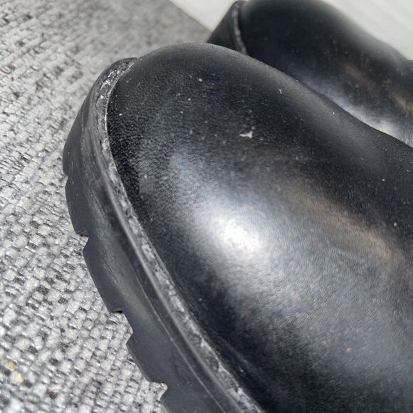 Steve Madden Booties Womens 10 Black Lace Up Leather High Heel Moto Ankle Boots - Picture 6 of 14